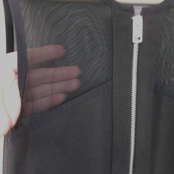 New DIESEL Sexy Sheer Back Sleeveless Bodycon Dress Zipper Front Jet Black M - Picture 5 of 14